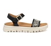 Geox D Xand 2.1s C, Sandales compensées pour femme, noir, 35 EU