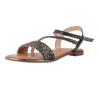 Geox Femme D SOZY Plus D Sandale à glissière, Black/Gun, 36 EU