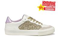 Geox Emmeleny Femmes Baskets Paillettes Décontracté Chic Mode Baskets or Blanc