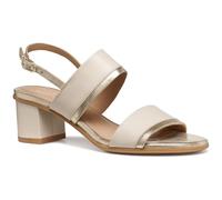 Geox Femme D Aurely 50 B Sandales à Talons, Papyrus Lt Gold, 36 EU
