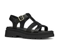 Geox Femme D ADACTER S B Sandale Plate, Black, 38 EU