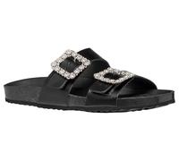 Geox Femme D BRIONIA R A Sandale Plate, Black, 41 EU