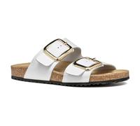 Geox Femme D Brionia R B Sandales Plates, Blanc, 39 EU