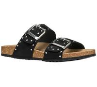Geox Femme D BRIONIA R I Sandale Plate, Black, 35 EU