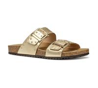 Geox Femme D BRIONIA R I Sandale Plate, Lt Gold, 37 EU