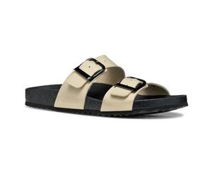 Geox Femme D BRIONIA R M Sandale Plate, Lt Taupe, 41 EU