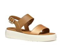 Geox Femme D CAMALEI A Sandale Plate, Lt Bronze/Camel, 41 EU