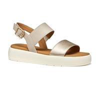 Geox Femme D CAMALEI A Sandale Plate, Lt Gold/Beige, 40 EU