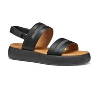 Geox Femme D CAMALEI C Sandale Plate, Black, 40 EU