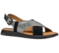 Geox Femme D Dandra B Sandales compensées, Couleur : Noir, 35 EU