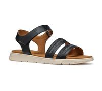 Geox Femme D DANDRA E Sandale Plate, Black, 41 EU