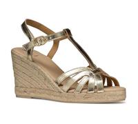 Geox Femme D GELSA A Sandale compensée, Lt Gold, 36 EU