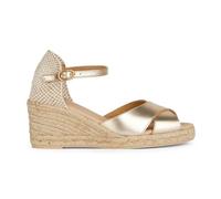 Geox Femme D Gelsa Low A Sandales compensées, doré, 37 EU