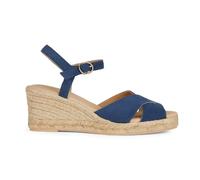 Geox Femme D Gelsa Low C Sandales compensées, Bleu Marine, 42 EU