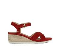 Geox Femme D Ischia Corda C Sandales, Red, 38 EU