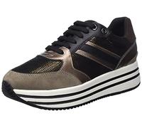 Geox Femme D Kency B Sneakers, Bronze/Dk Beige, 36 EU