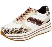 Geox Femme D Kency B Sneakers, Off White/Lt Taupe, 40 EU