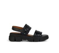 Geox Femme D Lisbona A Sandales compensées, Noir, 35 EU