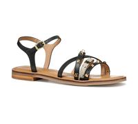 Geox Femme D MADDALUSIAC D Sandale à glissière, Black/White, 39 EU