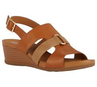 Geox Femme D Marykarmen B Sandales compensées, Cognac, 36 EU