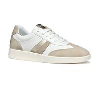Geox Femme D MELEDA B Basket, White/Lt Taupe, 39 EU