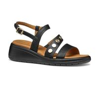 Geox Femme D MELICONIA F Sandale compensée, Black, 35 EU