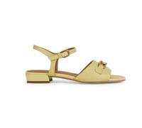 Geox Femme D New Eraklia 15 Sandales Plates, Jaune Clair, 40 EU