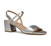 Geox Femme D New ERAKLIA 50 B Sandale à Talons, Silver, 37 EU