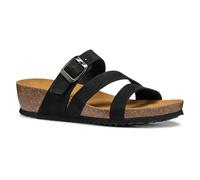 Geox Femme D New STHELLAE A Sandale Plate, Black, 38 EU