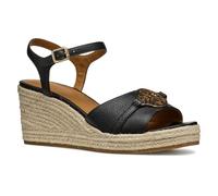 Geox Femme D PANAREA B Sandale compensée, Black, 39.5 EU