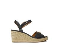 Geox Femme D Panarea C Sandales compensées, Noir, 38 EU
