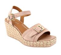 Geox Femme D PANAREA Sandale compensée Espadrille, Nude, 35 EU