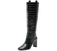 Geox Femme D Pheby 80 Bottes Hautes au Genou, Noir, 37 EU