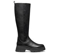 Geox Femme D Pluette Bottes Hautes au Genou, Noir, 36 EU