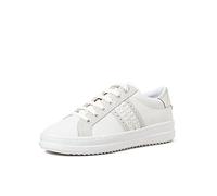 Geox Femme D Pontoise D Sneakers, White/Silver, 36 EU
