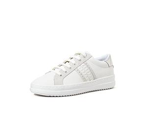 Geox Femme D Pontoise D Sneakers, White/Silver, 36 EU