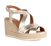 Geox Femme D Ponza Espadrille Wedge Sandales, doré, 34.5 EU
