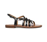 Geox Femme D Sozy S D Sandales Plates, Cuir Noir, 37 EU