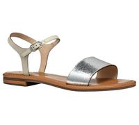Geox Femme D Sozy S J Sandale à glissière, Silver/Papyrus, 40 EU