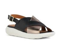 Geox Femme D Spherica Ec5 C Sandales de Sport, Cuir Noir Noir, 34.5 EU