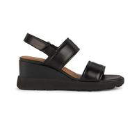 Geox Women's D Spherica Ec6 A Wedge Sandal, navy, 6 UK, Noir, 38 EU