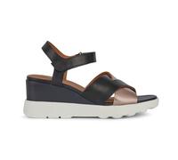 Geox Femme D Spherica Ec6 C Sandales compensées, Cuir Noir, 36 EU