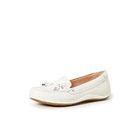 Geox Femme D Vega Moc B Mocassins, Off White, 36 EU