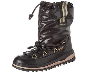 Geox Fille J Adelhide Girl B Ab Bottes, Black/Gold, 32 EU