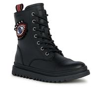 Geox Fille J Gillyjaw Girl Bateau cheville, Black Dk Red, 37 EU