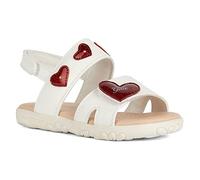 Geox Fille J Haiti Girl Sandal, Blanc Rouge, 35 EU