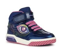 Geox Fille J Inek Girl Basket, Navy Multicolor, 32 EU
