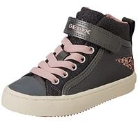 Geox Fille J Kalispera Girl M Sneakers, Grey/Rose, 39 EU