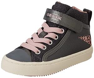 Geox Fille J Kalispera Girl M Sneakers, Grey/Rose, 39 EU