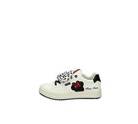 Geox Fille J Rebecca Girl B Sneakers, Off White/Red, 33 EU